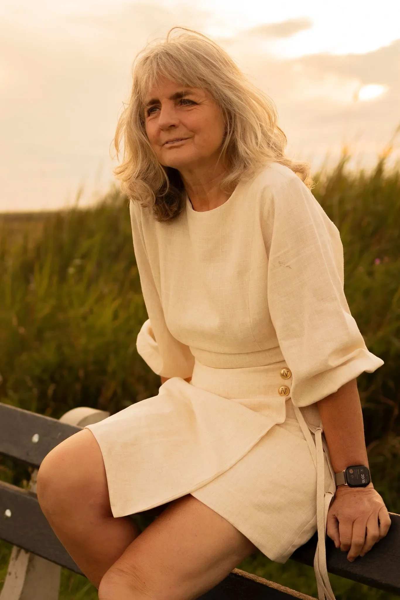 Tineke Hovius in het Friese landschap